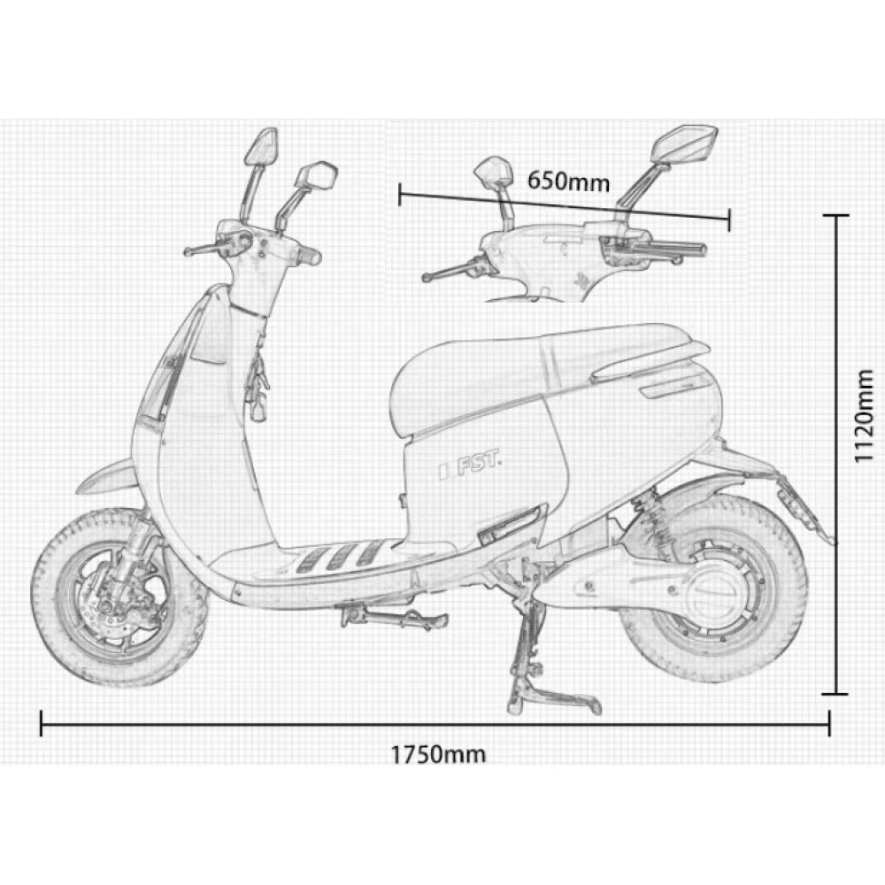 Электроскутер FST Classic 1000W 72V с АКБ 30FAh 9